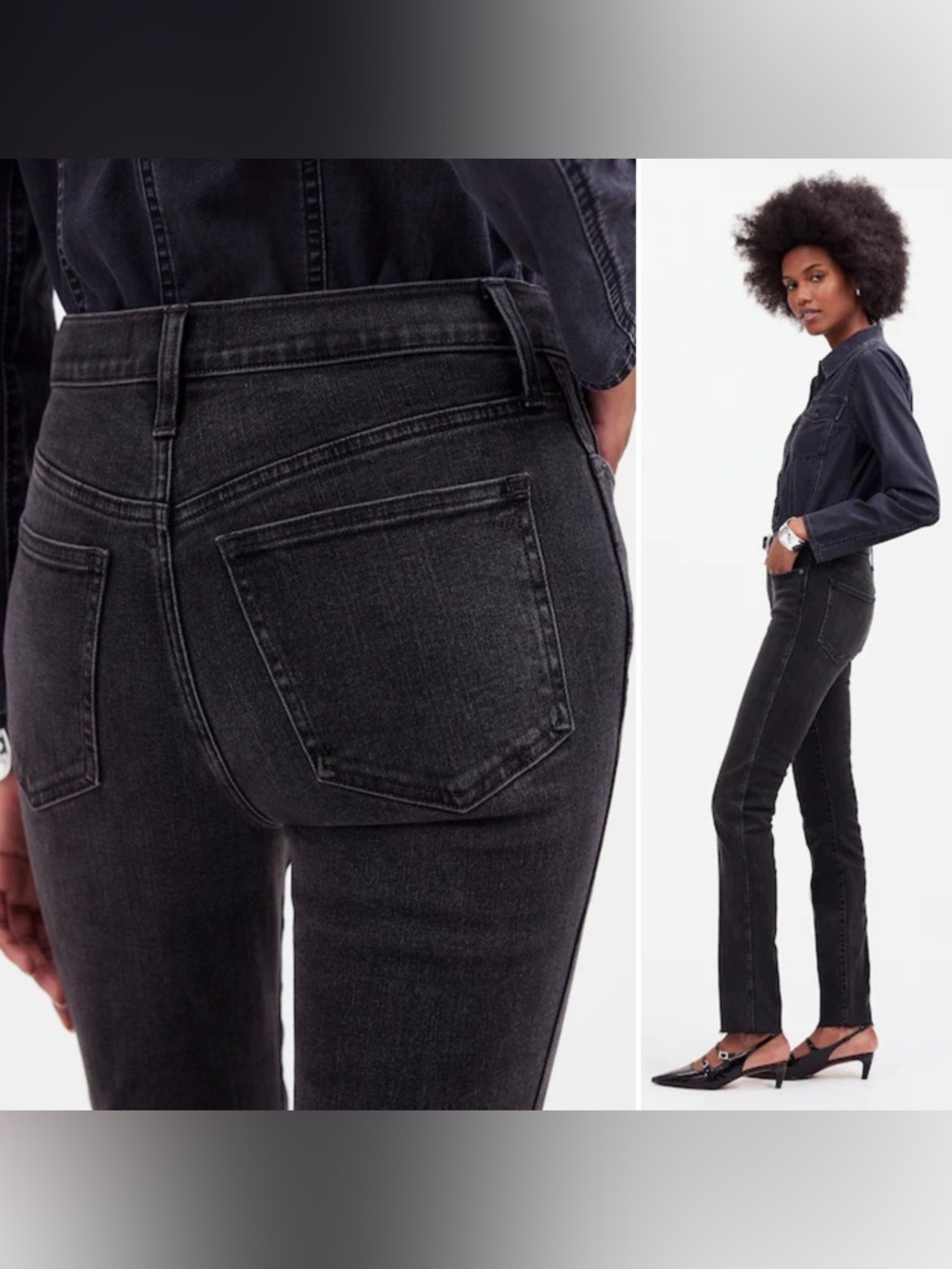 Madewell Mid Rise Stovepipe Straight Leg Jeans in Wash Black Women’s Size 30